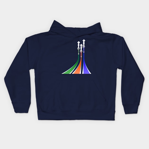 Squid Spaceships! Kids Hoodie by pscof42